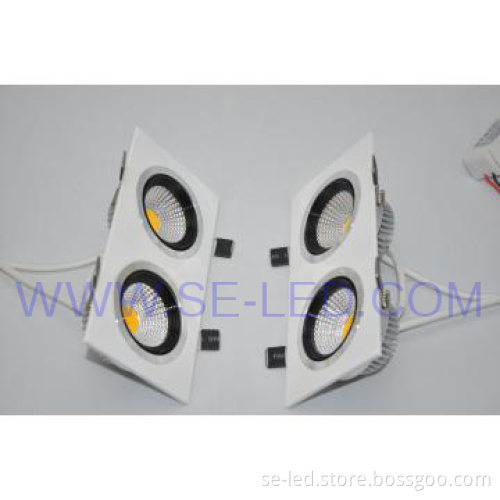 Aluminium Natural White Recessed 10Wx2 40° Square Ceiling LIghts